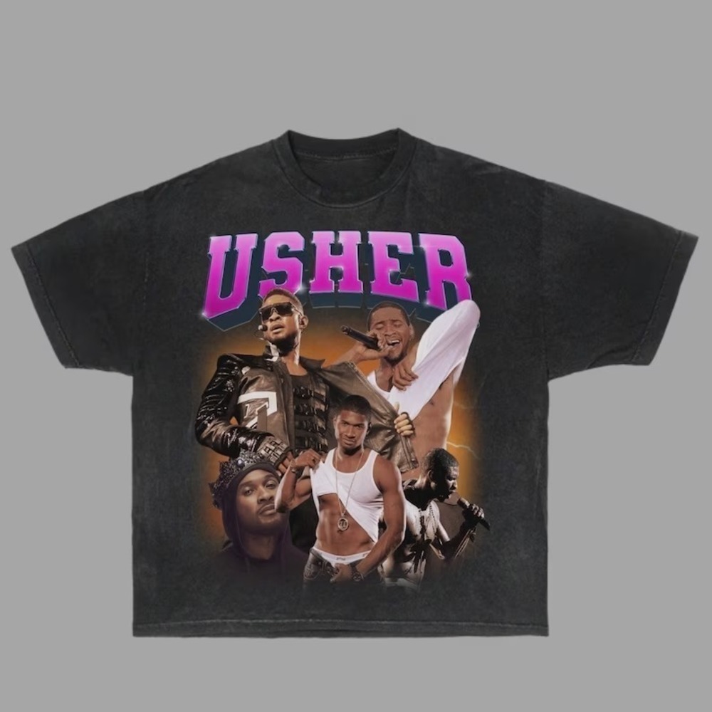 Usher T Shirt  Wash Graphic Tee Gift For Fan